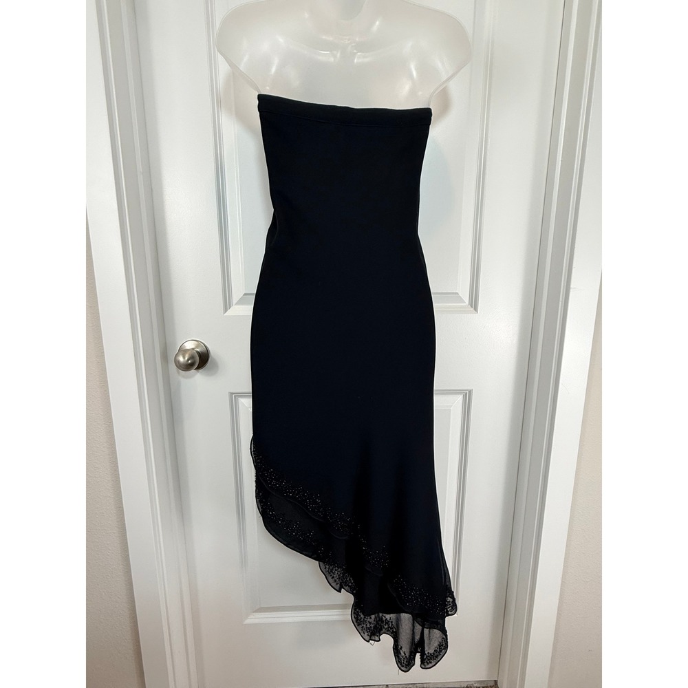 Cache Black Beaded Evening Ruffled Asymmetrical H… - image 7